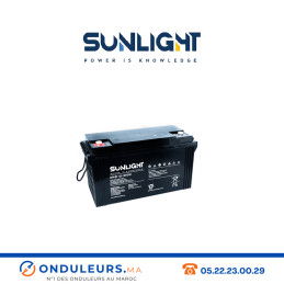 Batterie SUNLIGHT 12V 138AH 570W SPHR étanche VRLA AGM Casablanca Maroc
