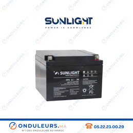 Batterie onduleur SUNLIGHT 12V 28AH SPA étanche VRLA AGM Casablanca Maroc